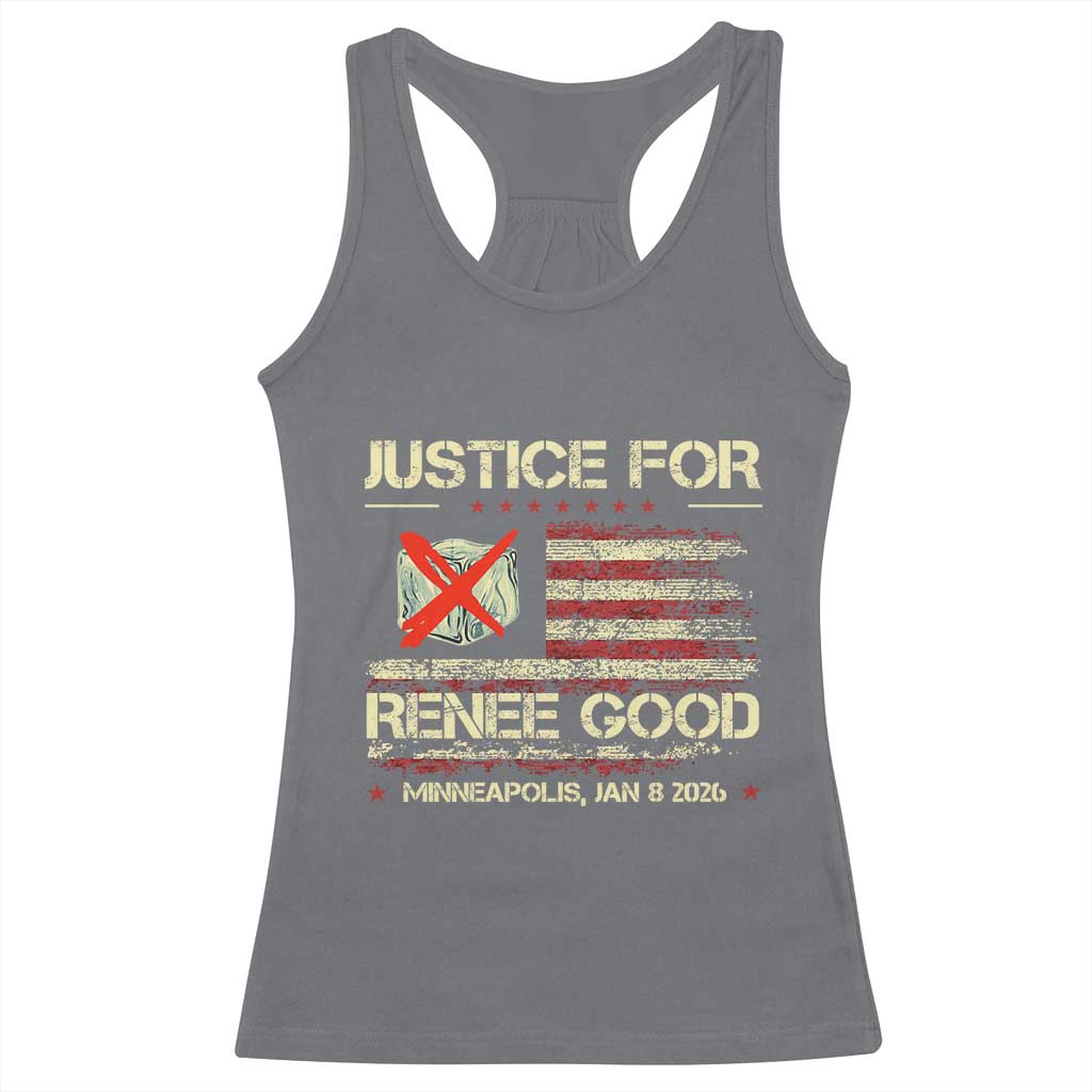 Justice for Renee Good Racerback Tank Top Minneapolis Jan 8 2026 American Flag Stop Ice - Wonder Print Shop
