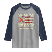 Justice for Renee Good Raglan Shirt Minneapolis Jan 8 2026 American Flag Stop Ice - Wonder Print Shop