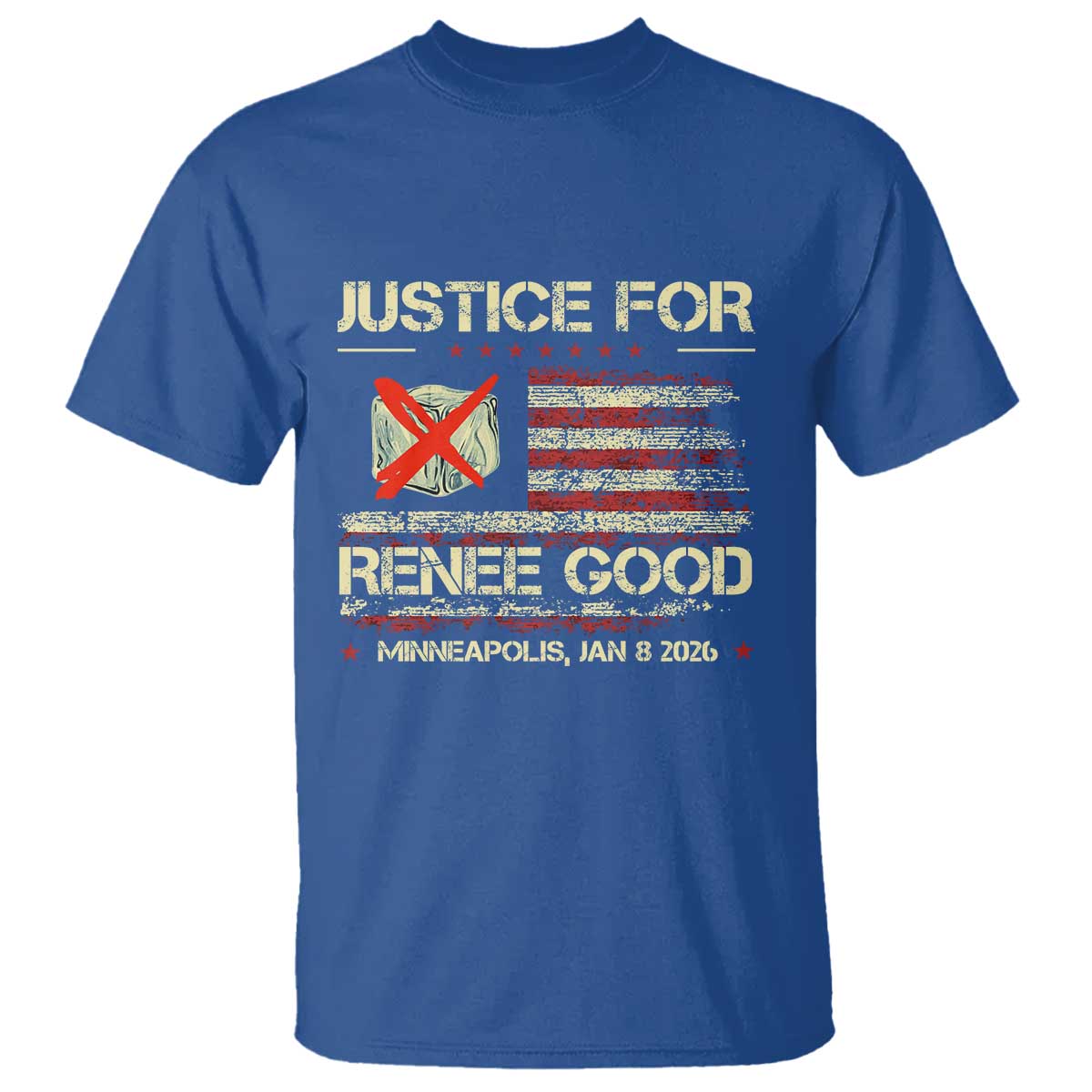 Justice for Renee Good T Shirt Minneapolis Jan 8 2026 American Flag Stop Ice - Wonder Print Shop