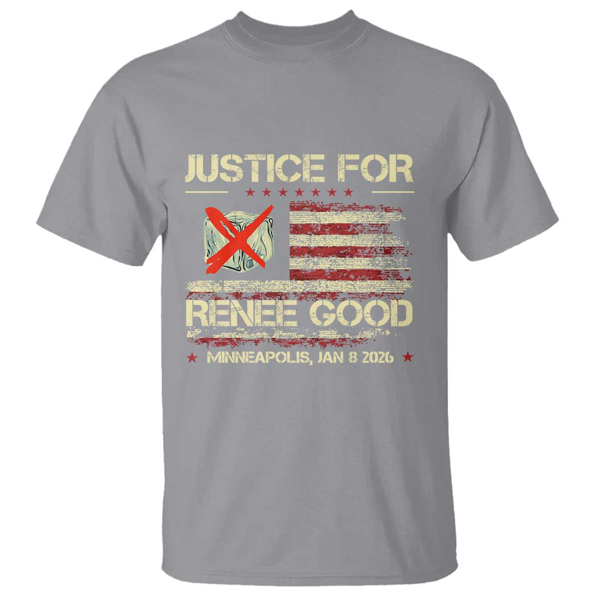 Justice for Renee Good T Shirt Minneapolis Jan 8 2026 American Flag Stop Ice - Wonder Print Shop