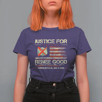 Justice for Renee Good T Shirt For Women Minneapolis Jan 8 2026 American Flag Stop Ice - Wonder Print Shop