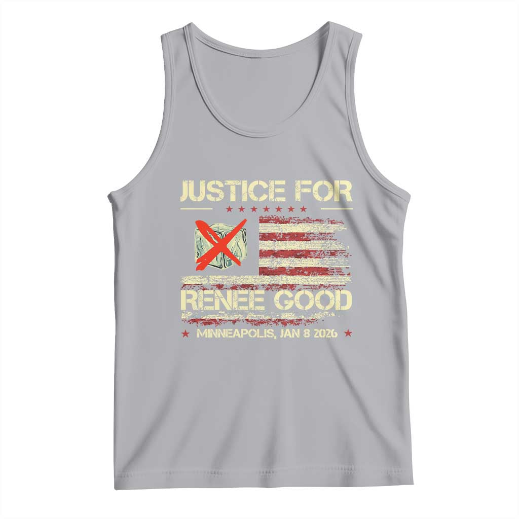 Justice for Renee Good Tank Top Minneapolis Jan 8 2026 American Flag Stop Ice - Wonder Print Shop