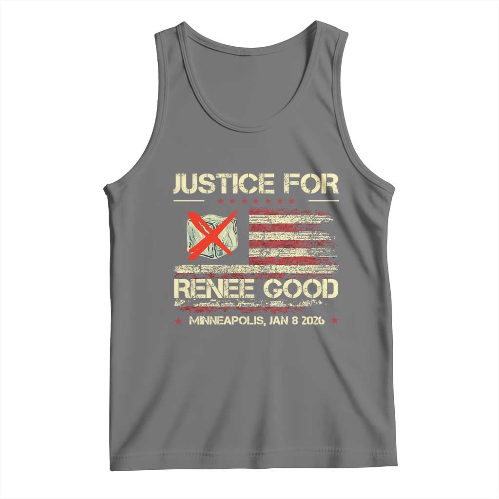 Justice for Renee Good Tank Top Minneapolis Jan 8 2026 American Flag Stop Ice - Wonder Print Shop