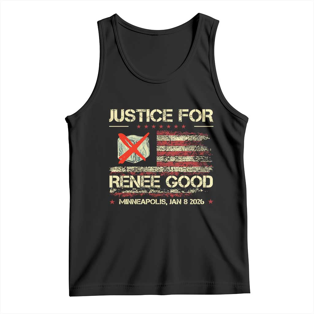 Justice for Renee Good Tank Top Minneapolis Jan 8 2026 American Flag Stop Ice - Wonder Print Shop