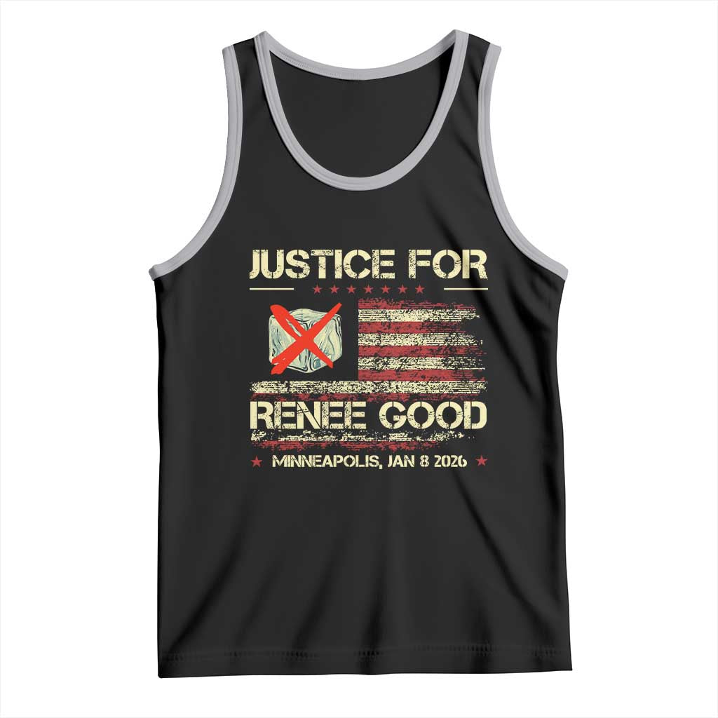 Justice for Renee Good Tank Top Minneapolis Jan 8 2026 American Flag Stop Ice - Wonder Print Shop