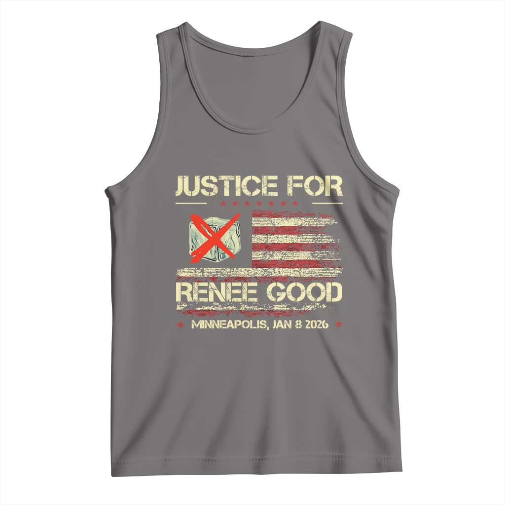 Justice for Renee Good Tank Top Minneapolis Jan 8 2026 American Flag Stop Ice - Wonder Print Shop