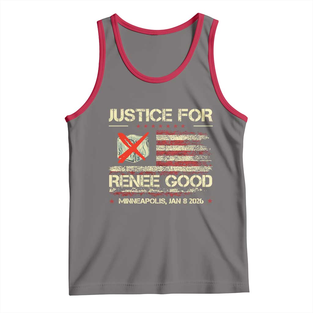 Justice for Renee Good Tank Top Minneapolis Jan 8 2026 American Flag Stop Ice - Wonder Print Shop