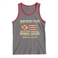 Justice for Renee Good Tank Top Minneapolis Jan 8 2026 American Flag Stop Ice - Wonder Print Shop