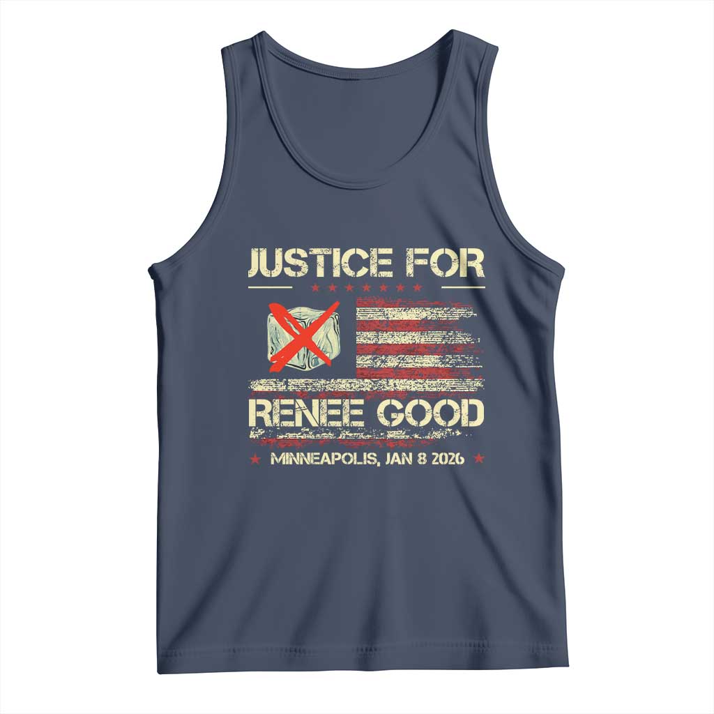 Justice for Renee Good Tank Top Minneapolis Jan 8 2026 American Flag Stop Ice - Wonder Print Shop
