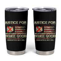 Justice for Renee Good Tumbler Cup Minneapolis Jan 8 2026 American Flag Stop Ice - Wonder Print Shop