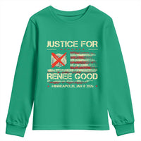 Justice for Renee Good Youth Sweatshirt Minneapolis Jan 8 2026 American Flag Stop Ice - Wonder Print Shop