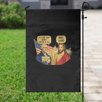 Funny George Washington and Jesus Conversation Garden Flag Patriotic Commentary Historical Icons