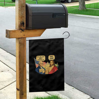 Funny George Washington and Jesus Conversation Garden Flag Patriotic Commentary Historical Icons