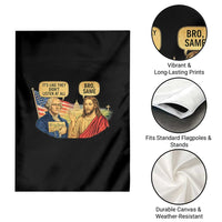 Funny George Washington and Jesus Conversation Garden Flag Patriotic Commentary Historical Icons