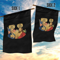 Funny George Washington and Jesus Conversation Garden Flag Patriotic Commentary Historical Icons