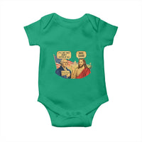 Funny George Washington and Jesus Conversation Baby Onesie Patriotic Commentary Historical Icons