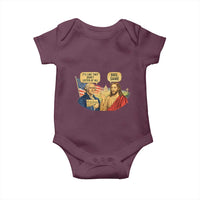 Funny George Washington and Jesus Conversation Baby Onesie Patriotic Commentary Historical Icons