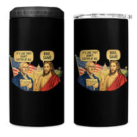 Funny George Washington and Jesus Conversation 4 in 1 Can Cooler Tumbler Patriotic Commentary Historical Icons