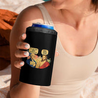 Funny George Washington and Jesus Conversation 4 in 1 Can Cooler Tumbler Patriotic Commentary Historical Icons