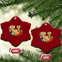 Funny George Washington and Jesus Conversation Ceramic Ornament Patriotic Commentary Historical Icons