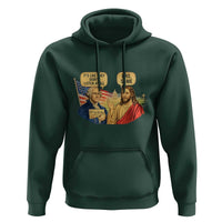Funny George Washington and Jesus Conversation Hoodie Patriotic Commentary Historical Icons