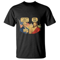 Funny George Washington and Jesus Conversation T Shirt Patriotic Commentary Historical Icons