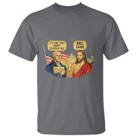 Funny George Washington and Jesus Conversation T Shirt Patriotic Commentary Historical Icons
