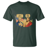 Funny George Washington and Jesus Conversation T Shirt Patriotic Commentary Historical Icons