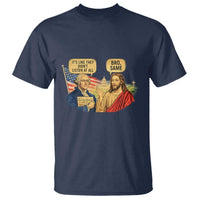 Funny George Washington and Jesus Conversation T Shirt Patriotic Commentary Historical Icons