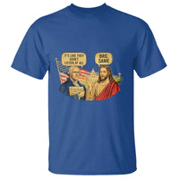 Funny George Washington and Jesus Conversation T Shirt Patriotic Commentary Historical Icons