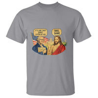 Funny George Washington and Jesus Conversation T Shirt Patriotic Commentary Historical Icons