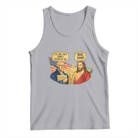 Funny George Washington and Jesus Conversation Tank Top Patriotic Commentary Historical Icons