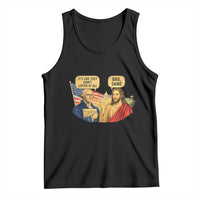 Funny George Washington and Jesus Conversation Tank Top Patriotic Commentary Historical Icons
