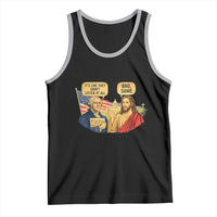 Funny George Washington and Jesus Conversation Tank Top Patriotic Commentary Historical Icons
