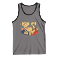 Funny George Washington and Jesus Conversation Tank Top Patriotic Commentary Historical Icons
