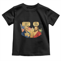 Funny George Washington and Jesus Conversation Toddler T Shirt Patriotic Commentary Historical Icons