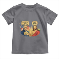 Funny George Washington and Jesus Conversation Toddler T Shirt Patriotic Commentary Historical Icons