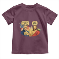 Funny George Washington and Jesus Conversation Toddler T Shirt Patriotic Commentary Historical Icons