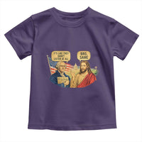 Funny George Washington and Jesus Conversation Toddler T Shirt Patriotic Commentary Historical Icons