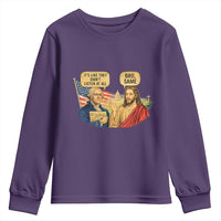 Funny George Washington and Jesus Conversation Youth Sweatshirt Patriotic Commentary Historical Icons