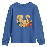 Funny George Washington and Jesus Conversation Youth Sweatshirt Patriotic Commentary Historical Icons
