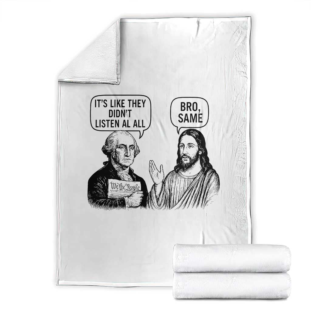 Funny George Washington and Jesus Satire Throw Blanket Political Commentary Founding Fathers and Faith