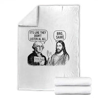 Funny George Washington and Jesus Satire Throw Blanket Political Commentary Founding Fathers and Faith