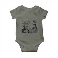 Funny George Washington and Jesus Satire Baby Onesie Political Commentary Founding Fathers and Faith