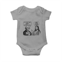 Funny George Washington and Jesus Satire Baby Onesie Political Commentary Founding Fathers and Faith