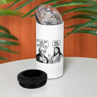 Funny George Washington and Jesus Satire 4 in 1 Can Cooler Tumbler Political Commentary Founding Fathers and Faith