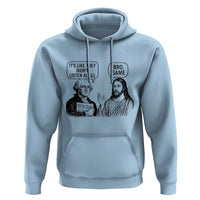 Funny George Washington and Jesus Satire Hoodie Political Commentary Founding Fathers and Faith