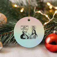 Funny George Washington and Jesus Satire Ceramic Ornament Political Commentary Founding Fathers and Faith