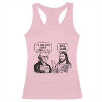 Funny George Washington and Jesus Satire Racerback Tank Top Political Commentary Founding Fathers and Faith