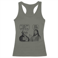 Funny George Washington and Jesus Satire Racerback Tank Top Political Commentary Founding Fathers and Faith